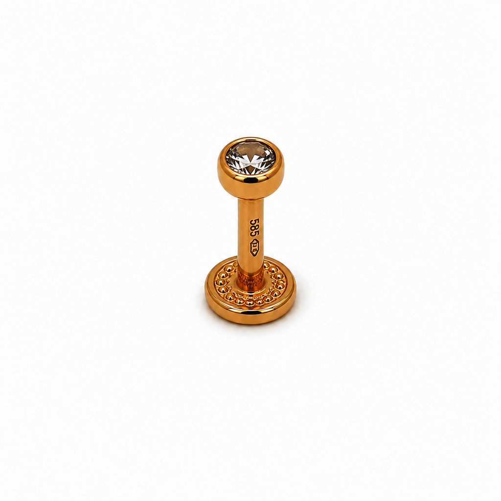 Žluté zlato náušnice HELIX zirkon 2,8mm